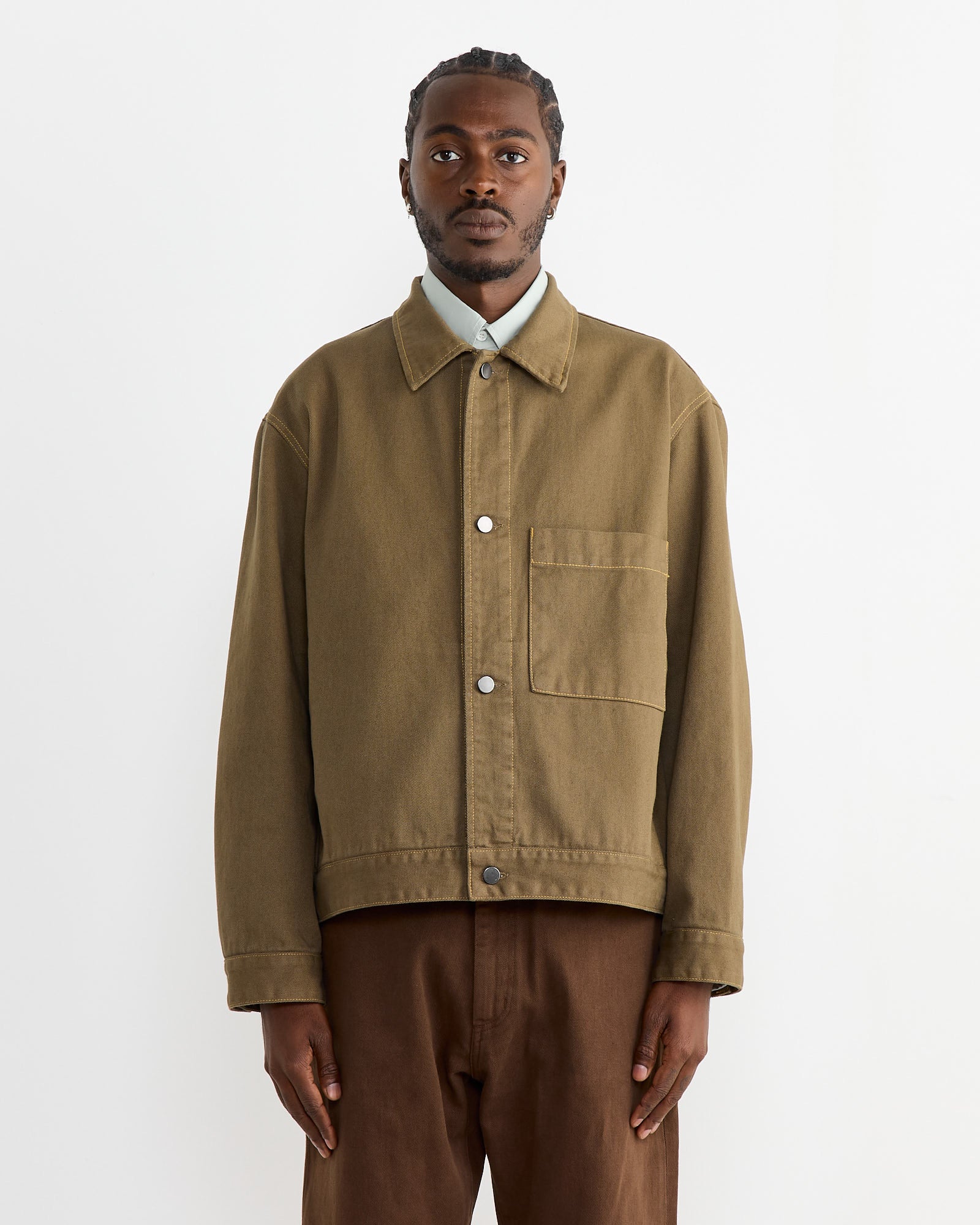 SMOCK Lang Jacket Cotton Twill Olive - Cotton Twill Olive / L (270539)