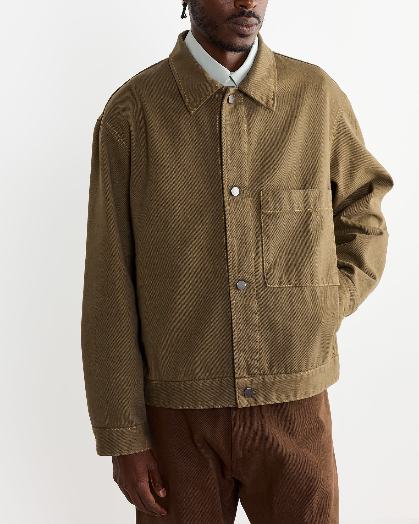 SMOCK Lang Jacket Cotton Twill Olive - Cotton Twill Olive / L (270539)