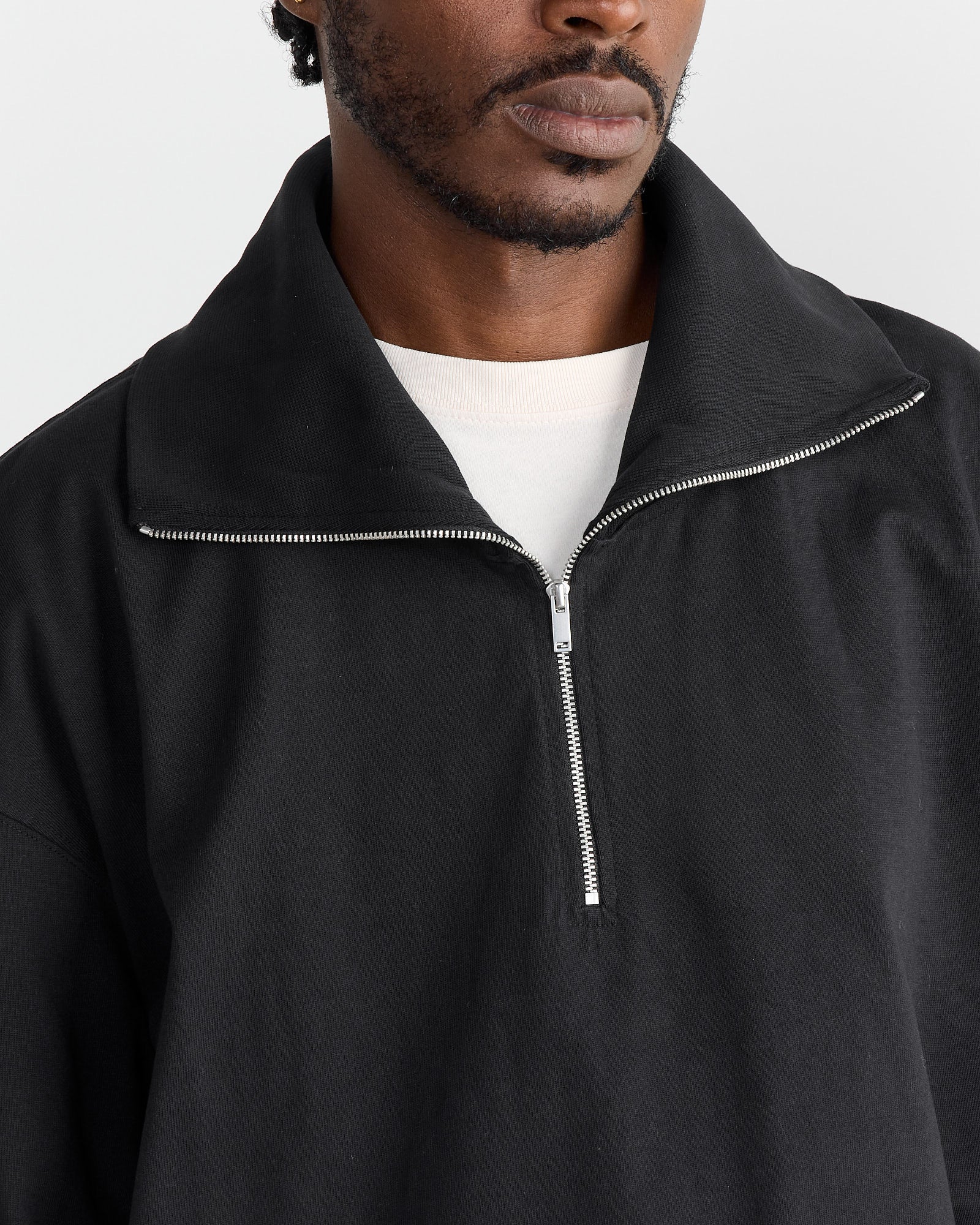 Studio Nicholson Stoll Zip Roll Neck Black - Black / L (270644)