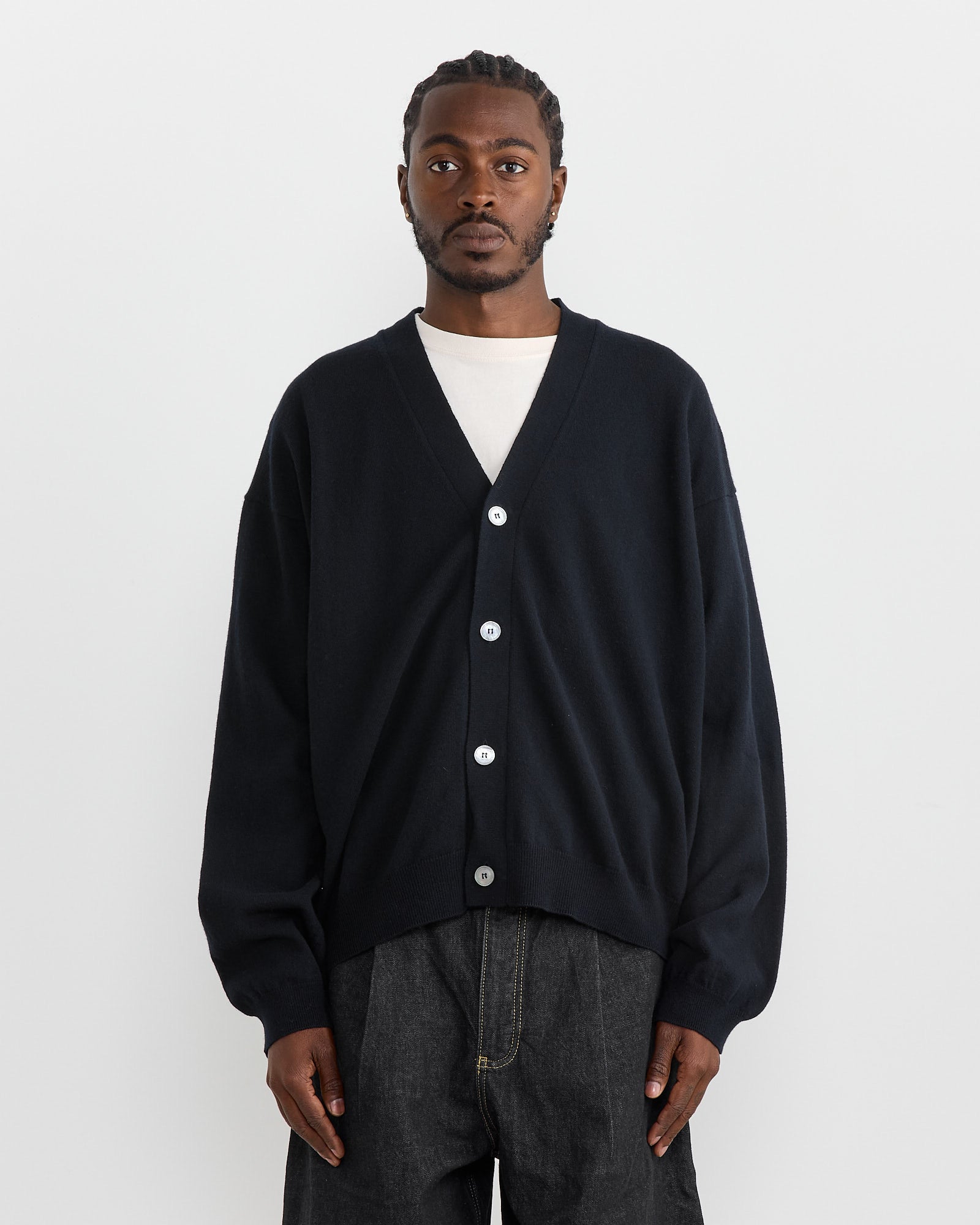 Studio Nicholson Parr Cardigan Darkest Navy - Darkest Navy / L (270648)