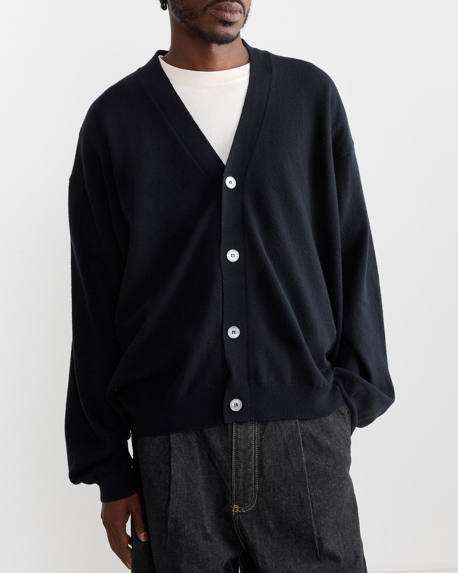 Studio Nicholson Parr Cardigan Darkest Navy - Darkest Navy / L (270648)