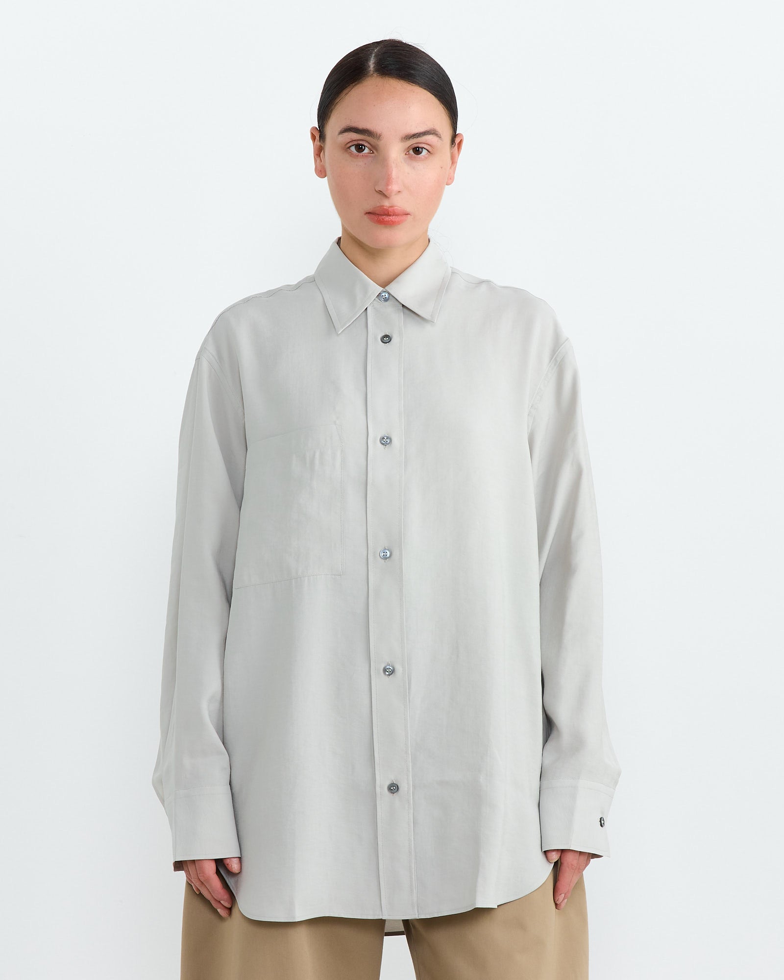 Studio Nicholson Leto Shirt Gull Grey - Gull Grey / UK8 (270839)