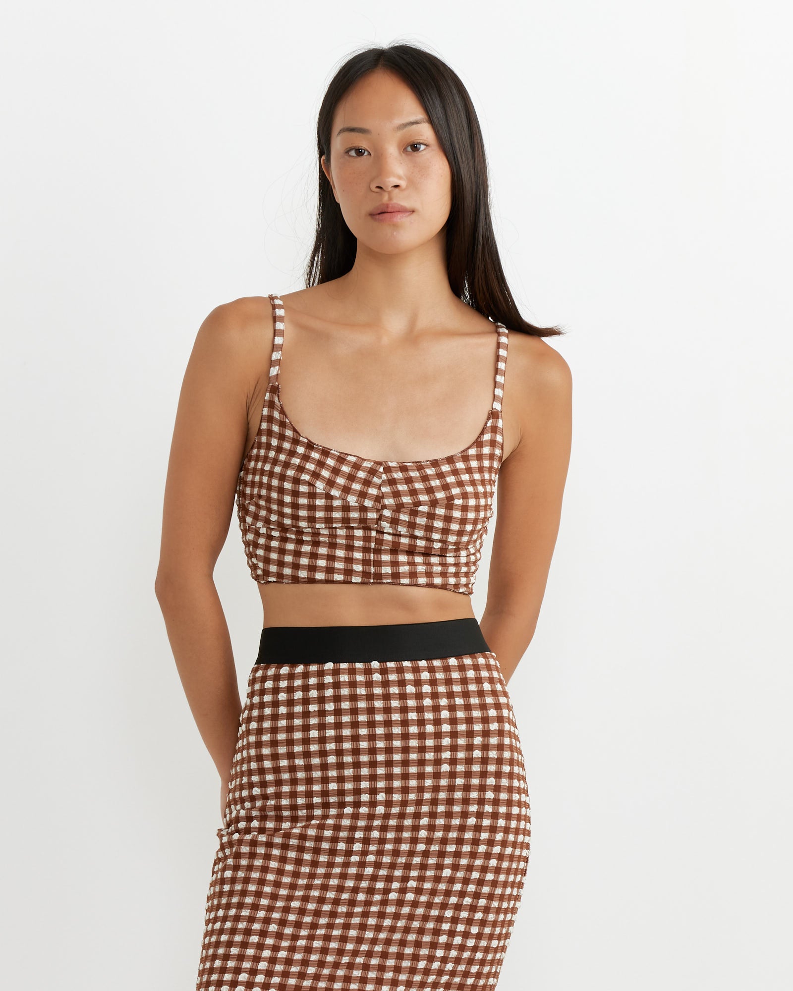 Labora Top in Brown Check