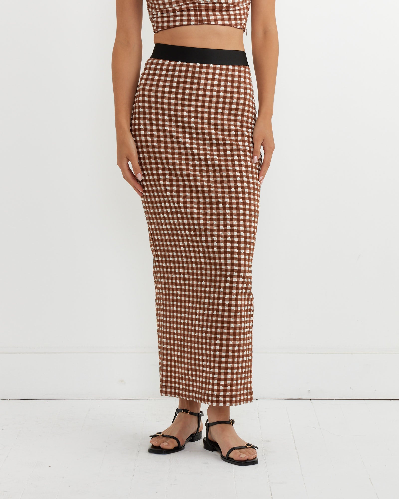 Native Skirt in Brown Check