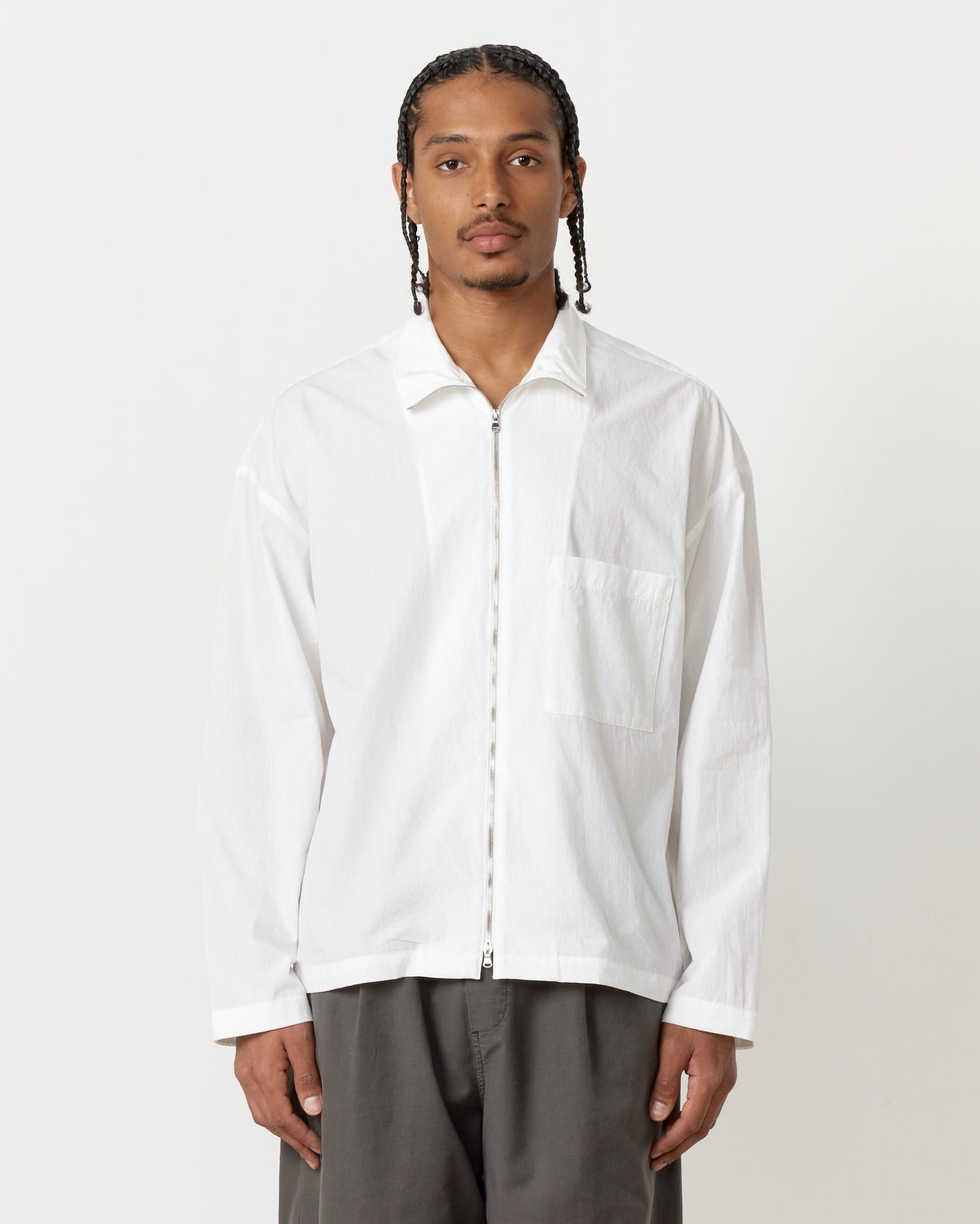 Enzo Shirt Crushed Cotton in White