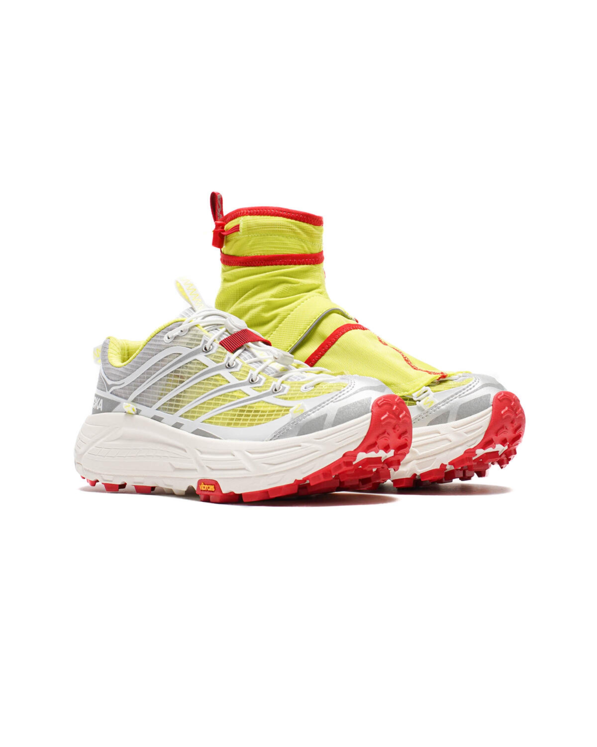 Hoka x NM Mafate THREE2 Sneakers in White/Neon Yellow