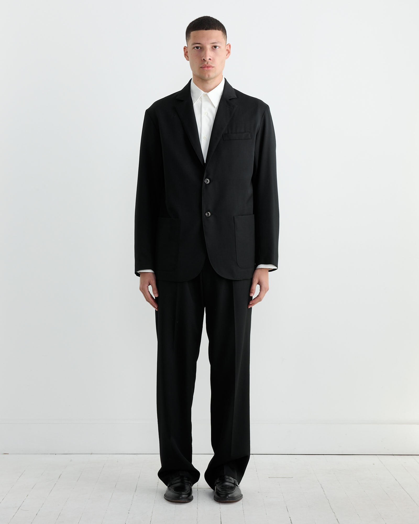 West Coast Pant in Wool Gabardine Black