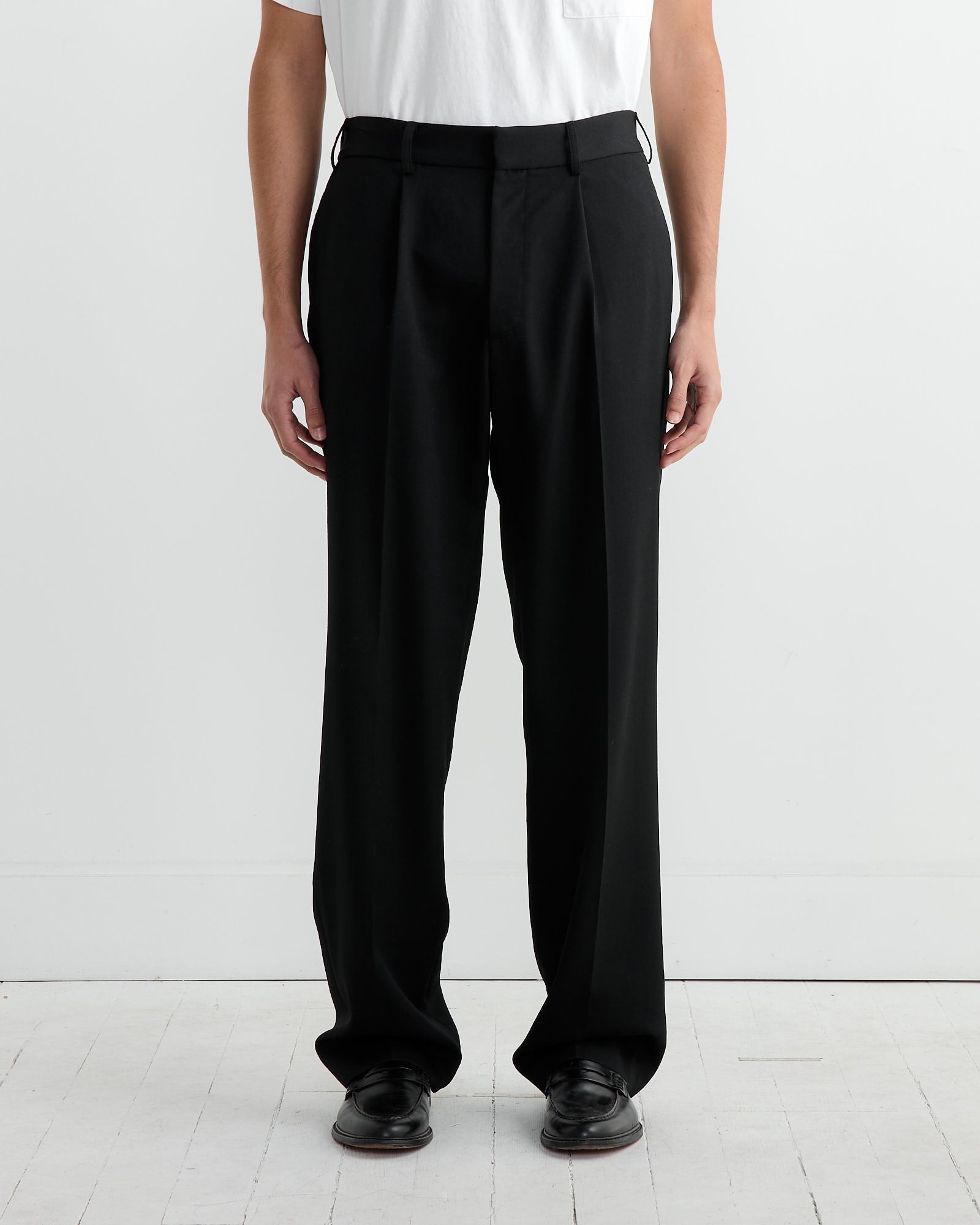 West Coast Pant in Wool Gabardine Black