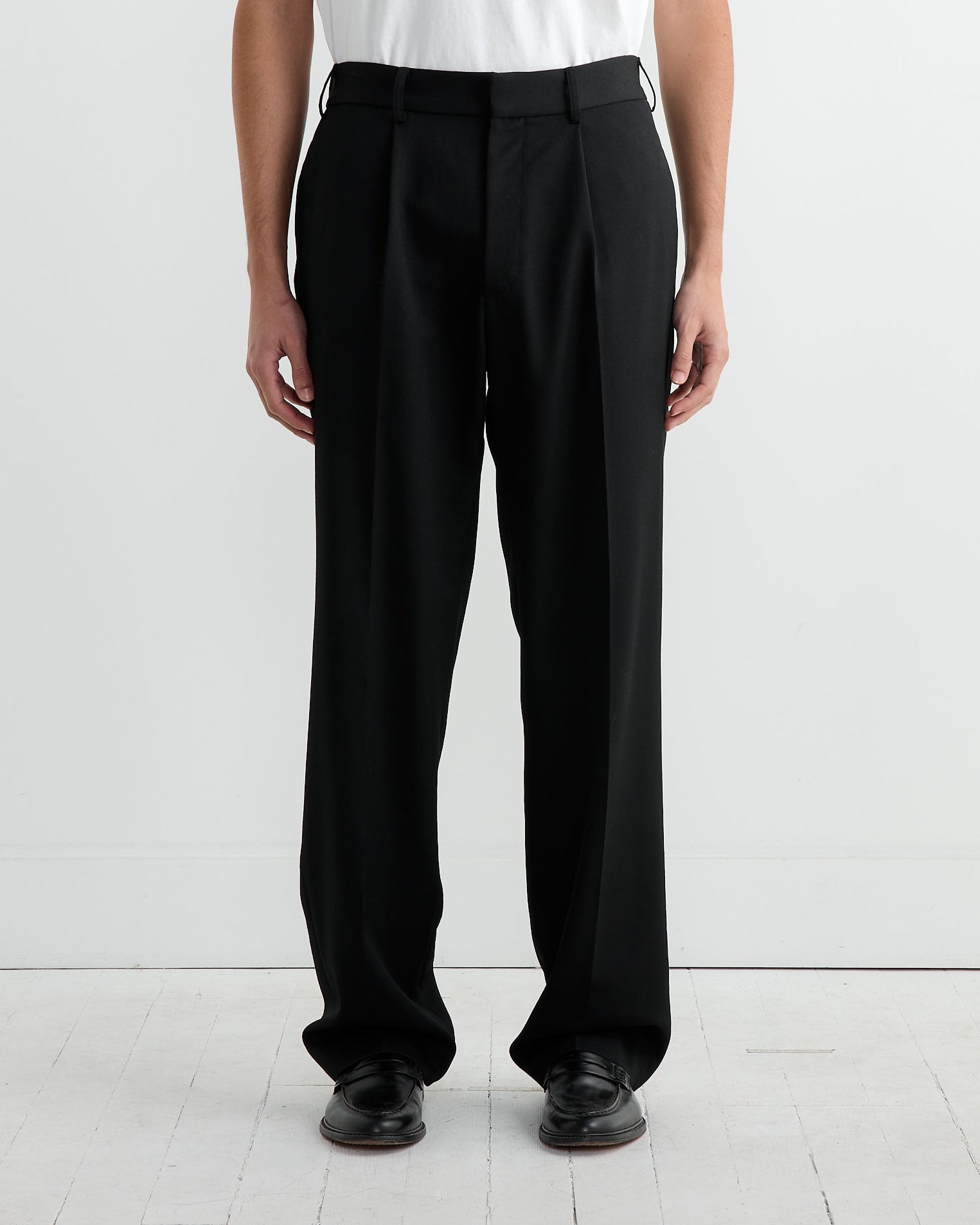 West Coast Pant in Wool Gabardine Black