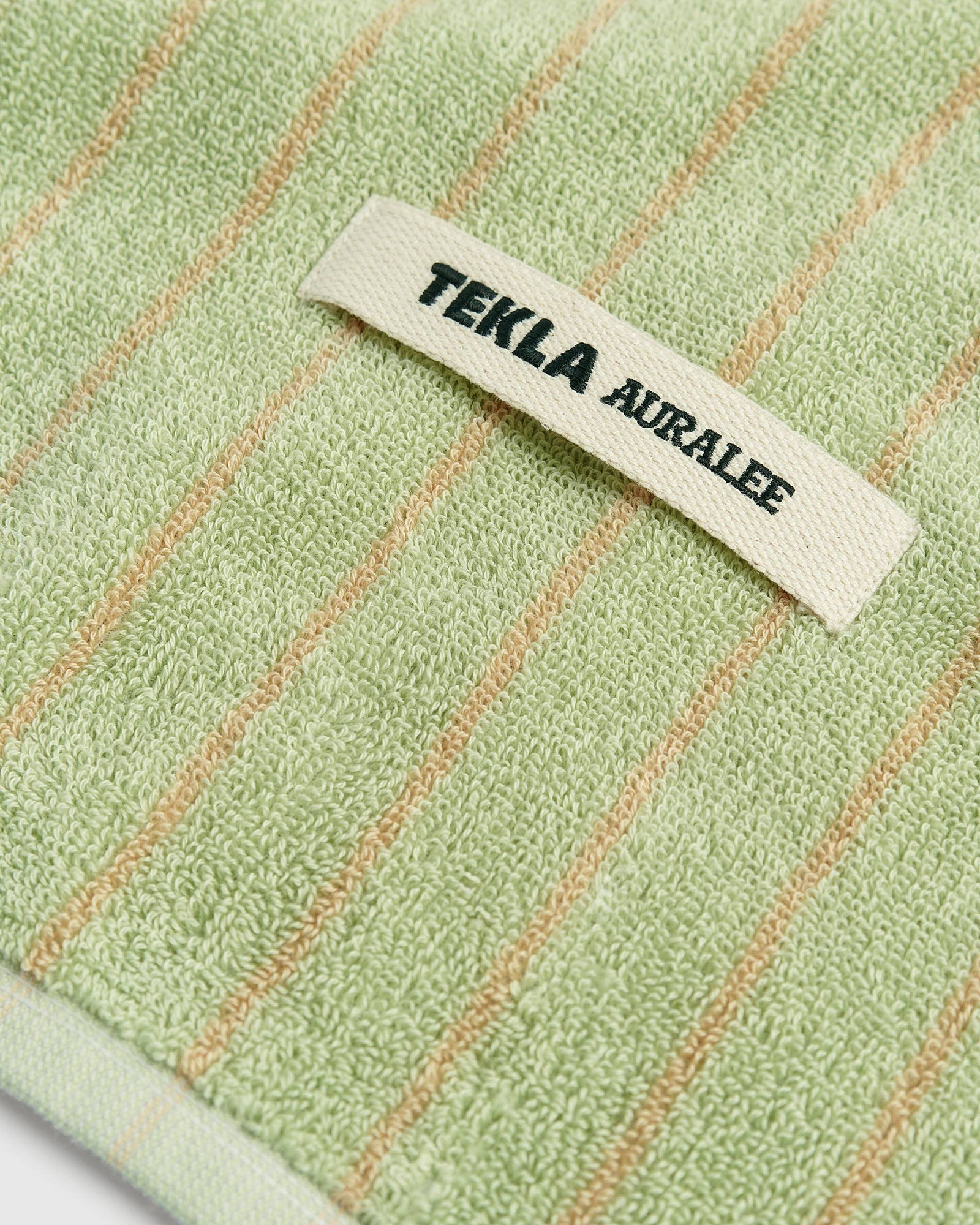 Terry Onsen Towel in Light Moss Stripes