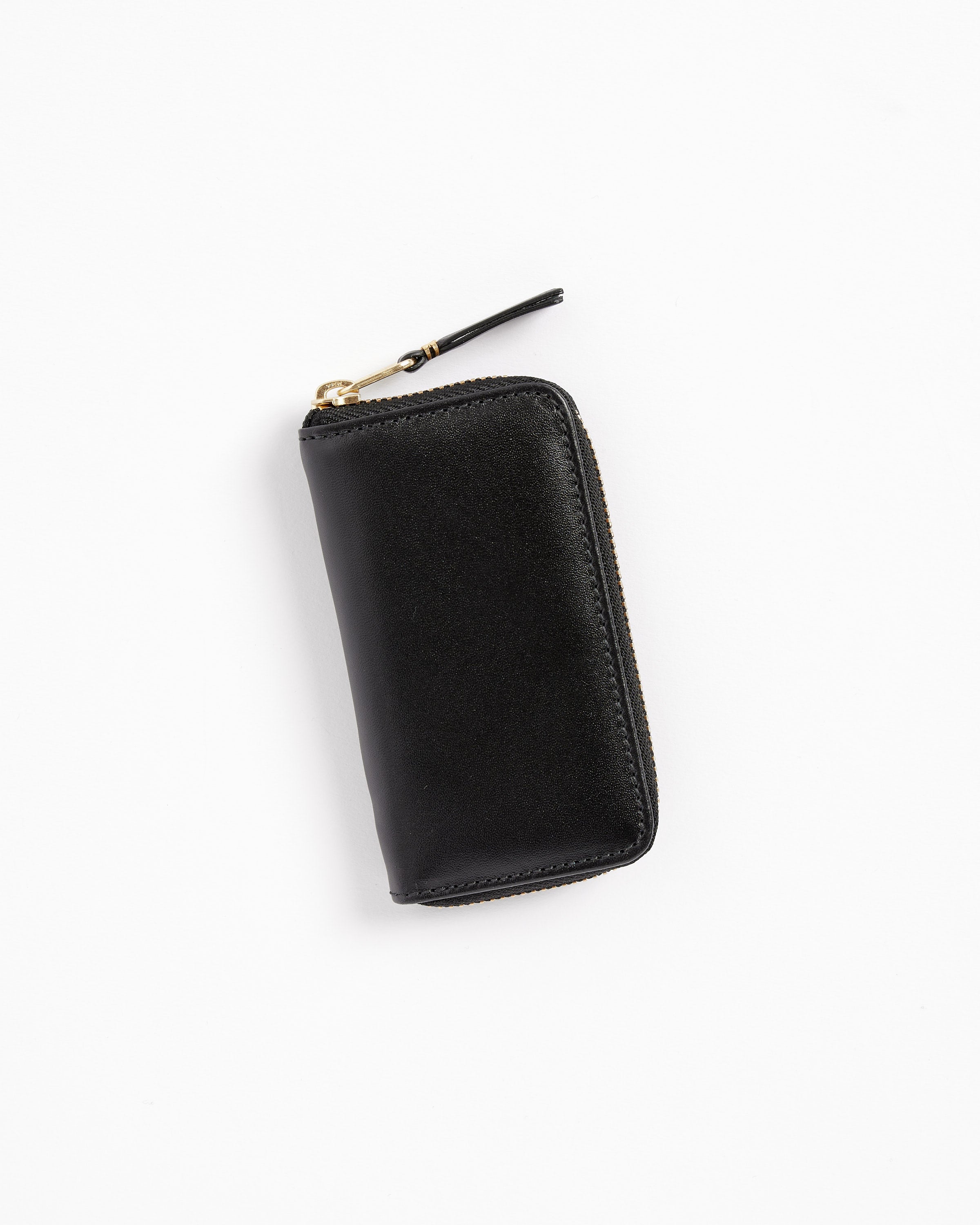 HEREU Top Zip Leather Wristlet Wallet Zipped Pouch in Black