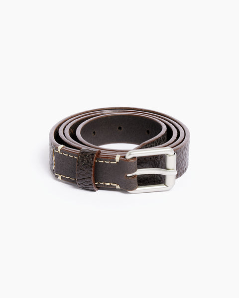 Reversed Thin Belt in Dark Brown – Mohawk General Store