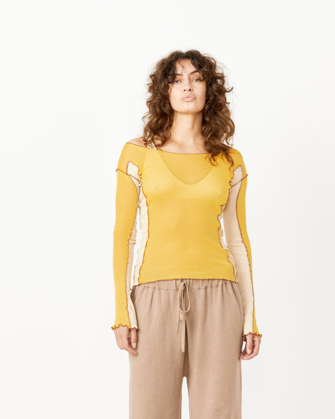 Sun Long Sleeve Top in Undyed/Yellow