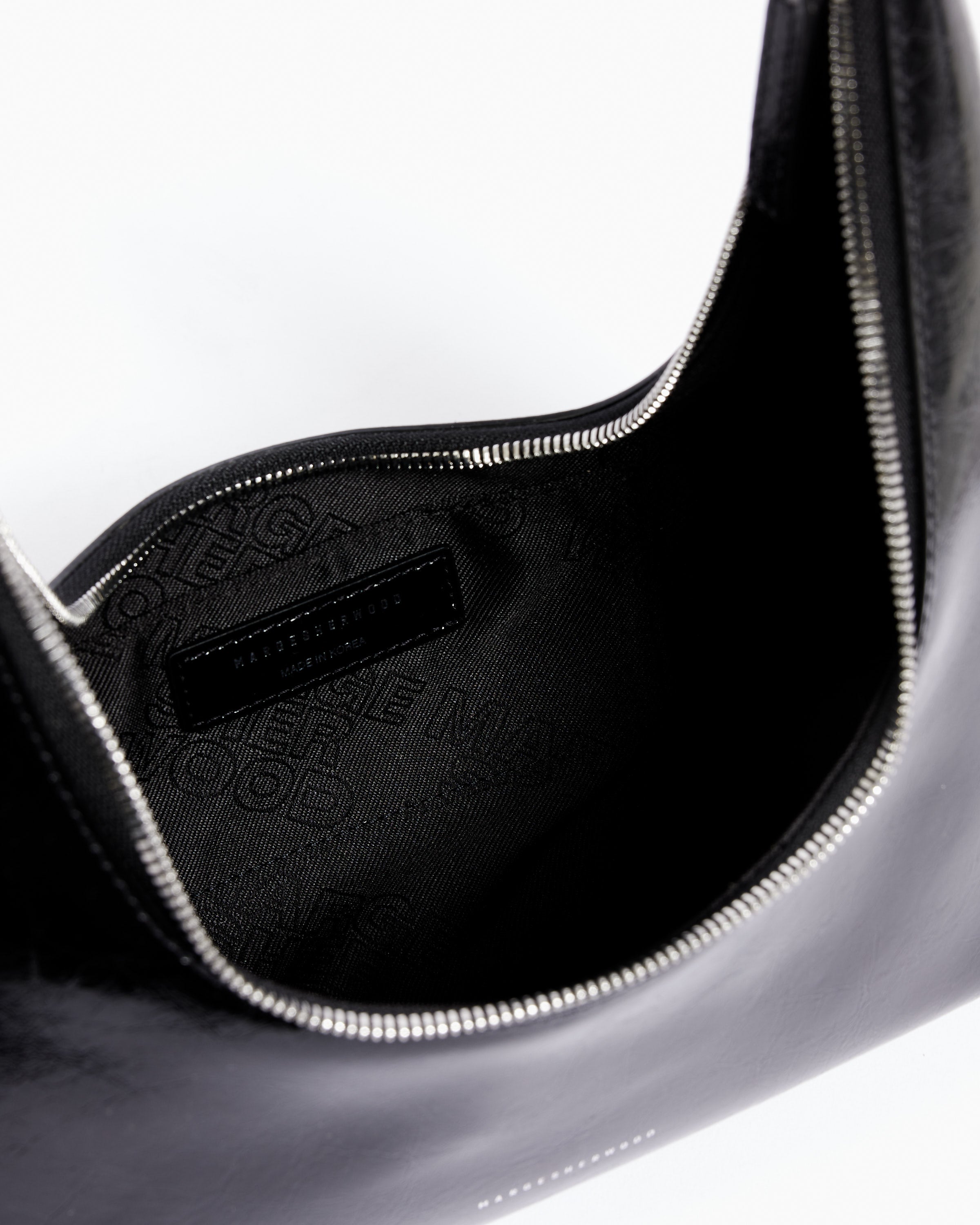 Calvin Klein Clay Top Zip Hobo Shoulder Bag Black/Silver