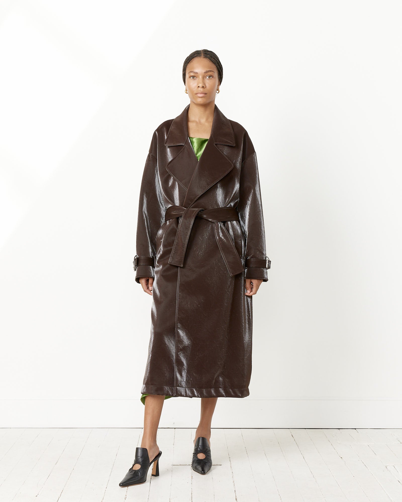 Oversize Faux Leather Trench – Mohawk General Store