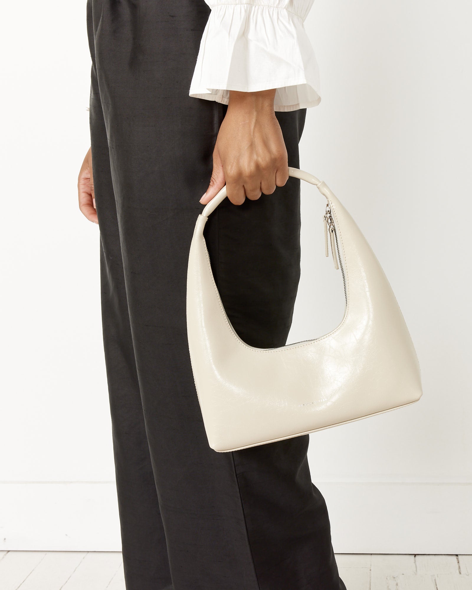 Marge Sherwood Hobo Mini Crinkled Leather Shoulder Bag for Women