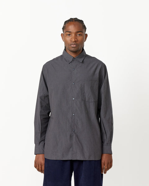 Regular Collar Wind Shirt in Charcoal in Natural